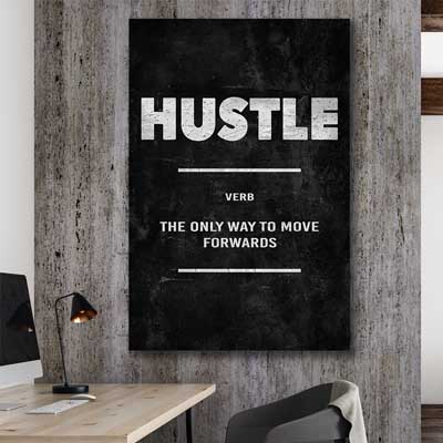 inspirational wall art print of Hustle Definition