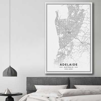 Adelaide City is a high quality canvas print in our city skyline, travel prints and maps collection