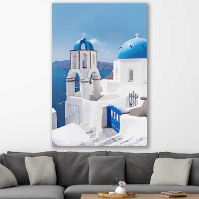 beach and coastal wall art print of Santorini Dreaming