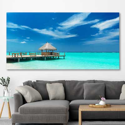 beach and coastal wall art print of Exotic Beach Bar