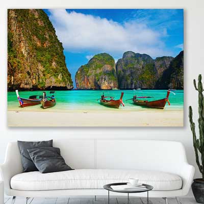 beach and coastal wall art print of Maya Bay Beach