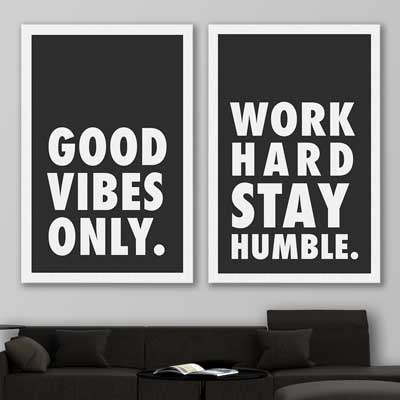 inspirational wall art print of Good Vibes Pair